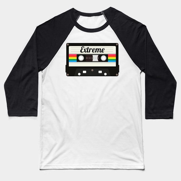 Extreme / Cassette Tape Style Baseball T-Shirt by GengluStore